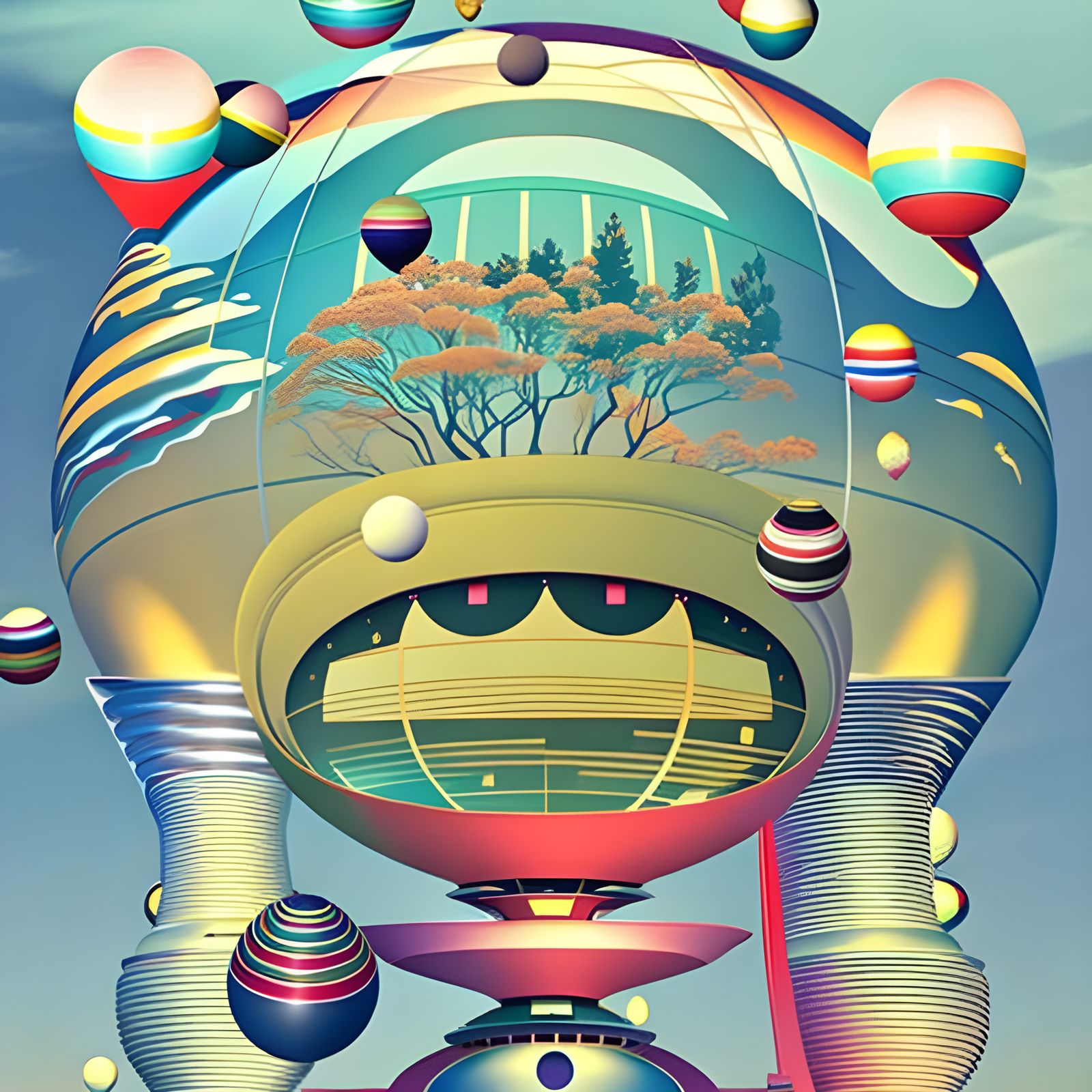 Surreal Landscapes in Transparent Spheres