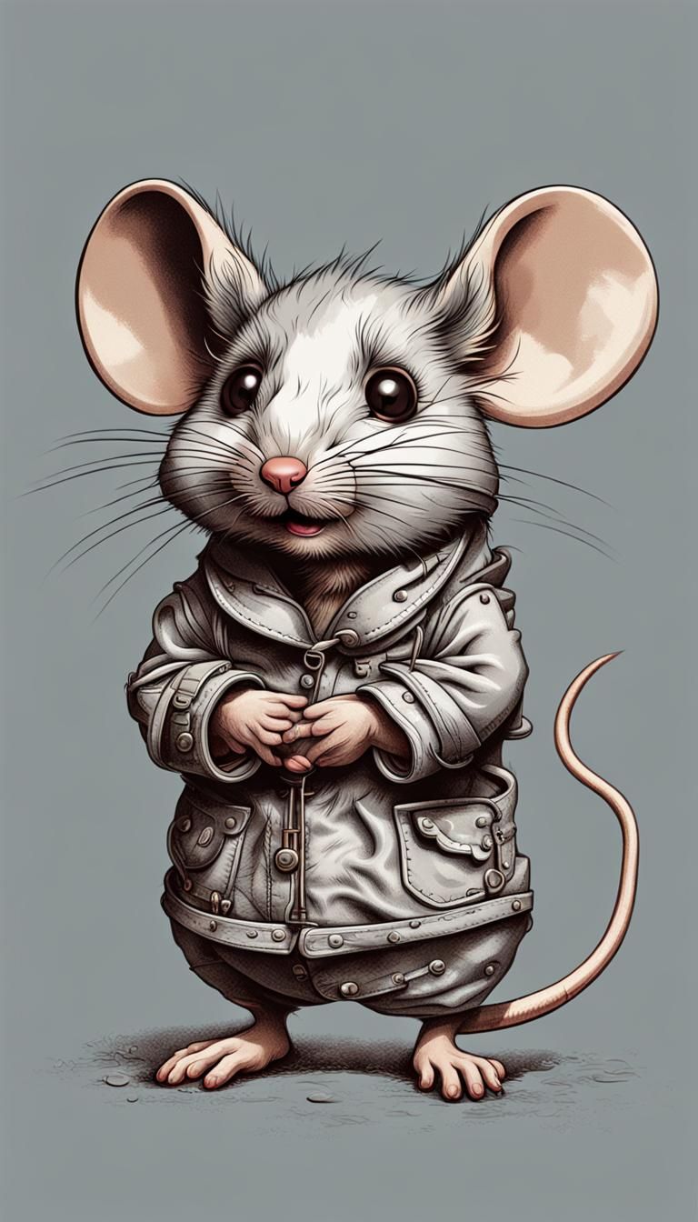 Playful Mouse T-Shirt Design in Vector Art Style