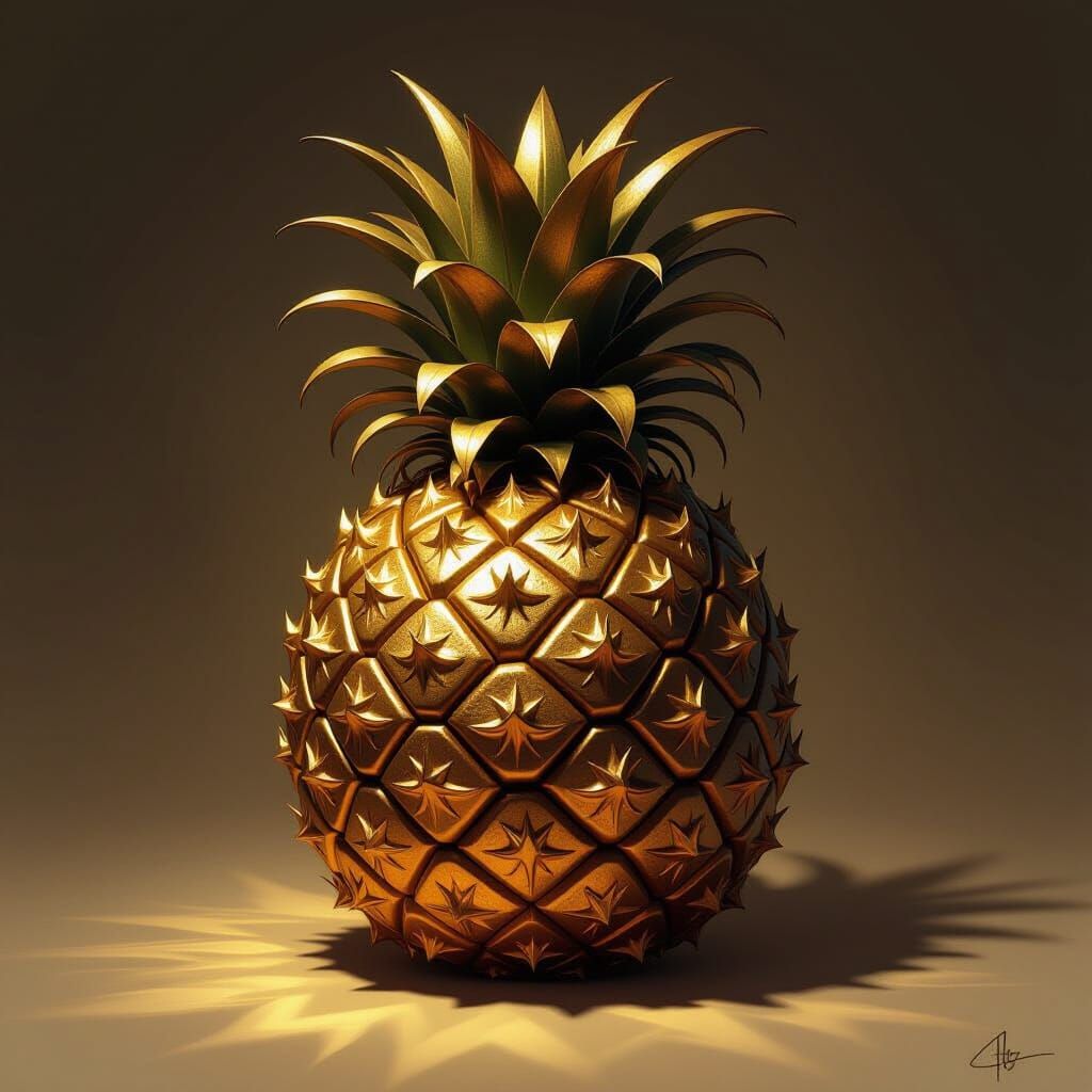 Devil Fruit Pineapple with Scorpion Stinger in Chiaroscuro