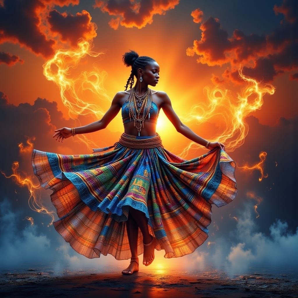 Kenyan Luo Dancer in Fire and Ice