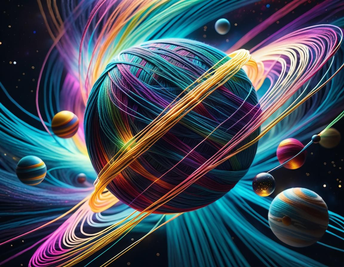 Cosmic Fiber Art: Spaceship in Luminous Galaxy