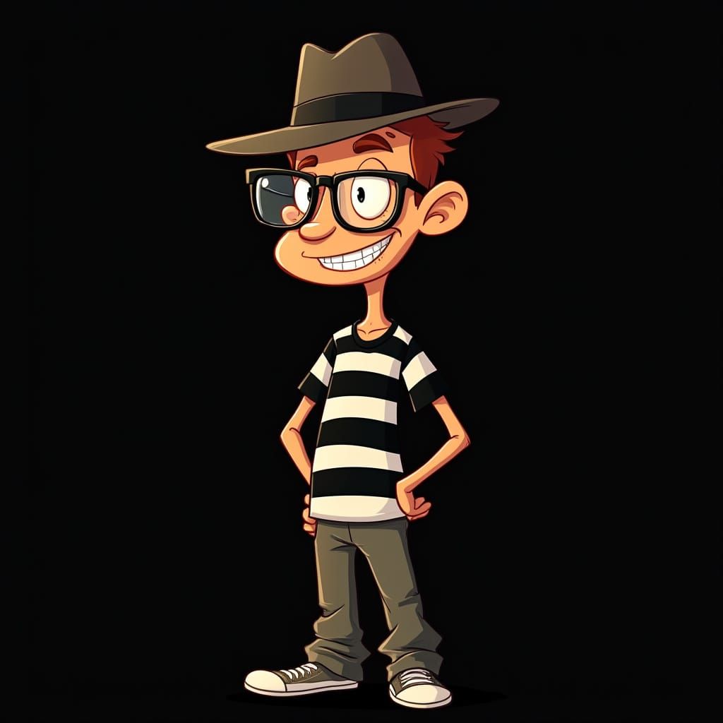 Whimsical Cartoon Character in a Comical Pose