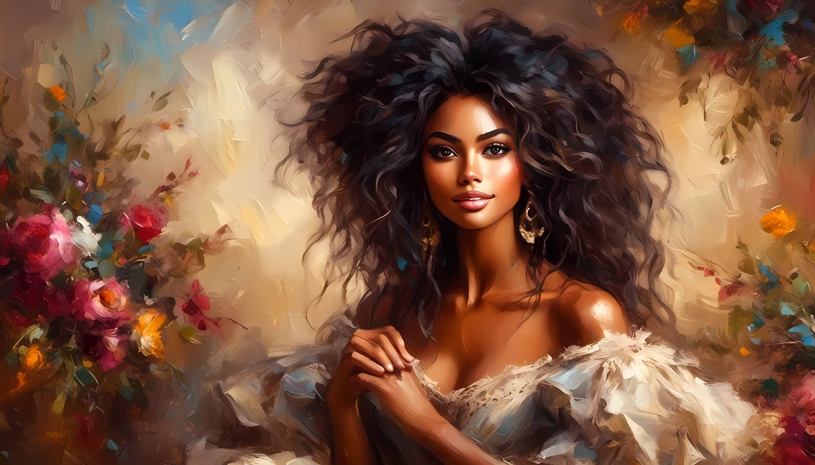 Victorian Boho Lady in Elegant Foundation