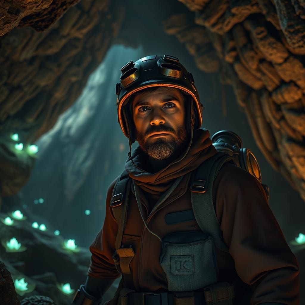 Explorer in Mystical Cave: 3D Game Cinematic