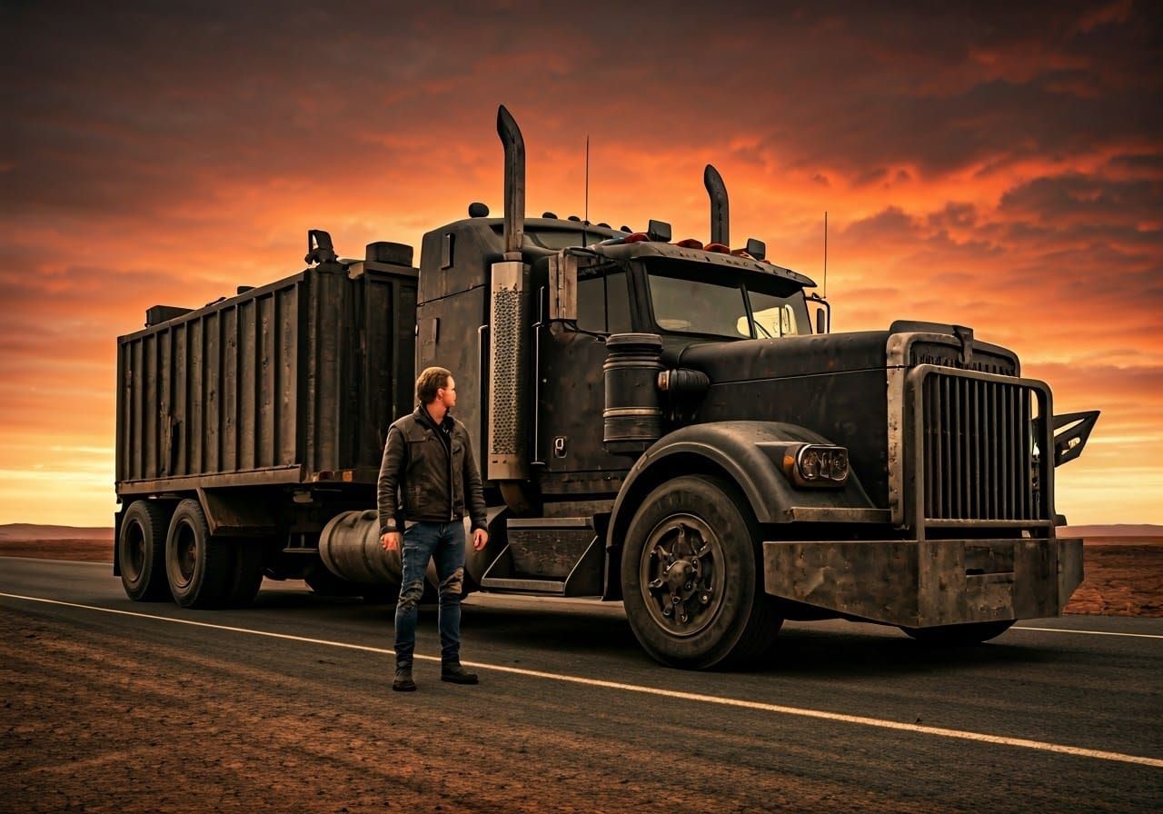 Post-Apocalyptic Wanderer Faces Off Against a Colossal, Armo...