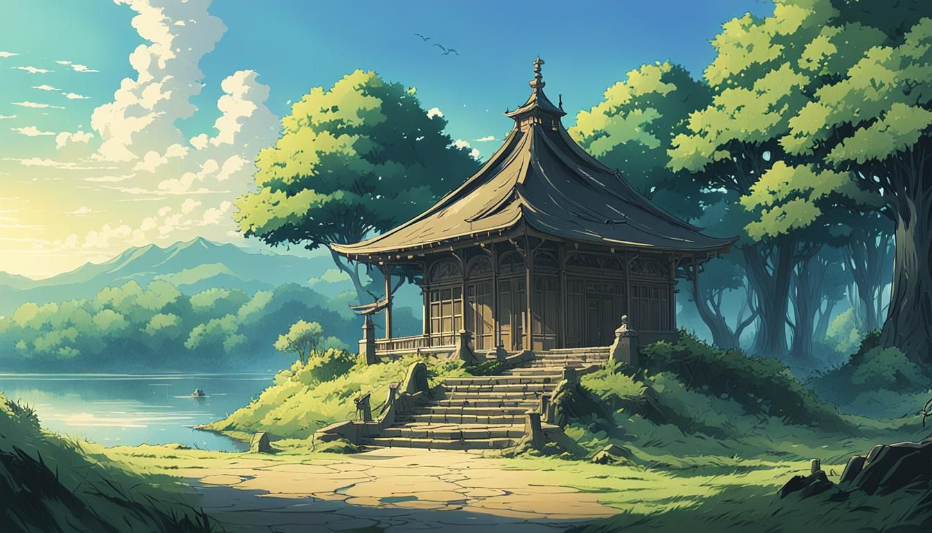 Wayward Spirit at Lakeside Shrine, Anime Key Visual