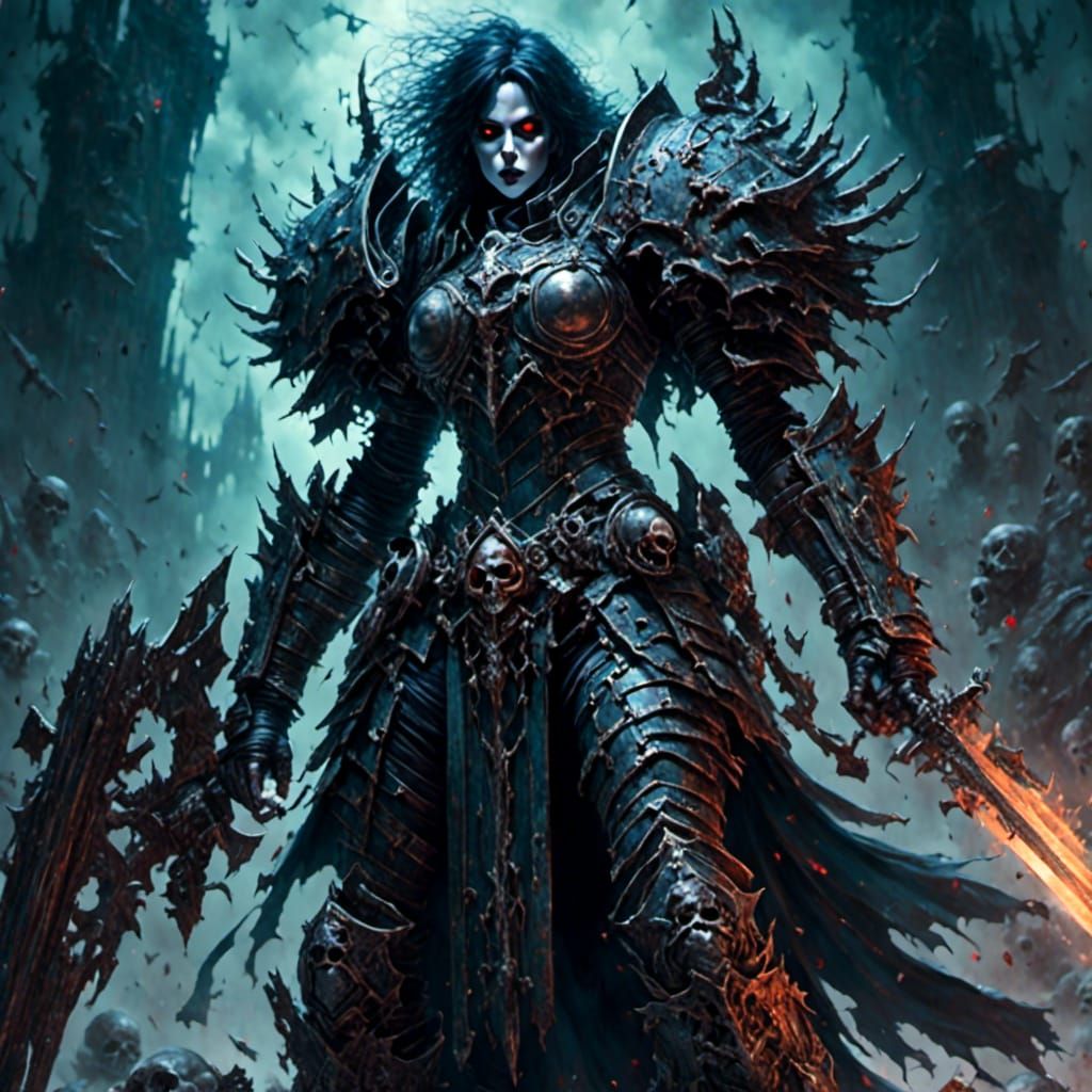 Death Knight in Dark Armor Character Design
