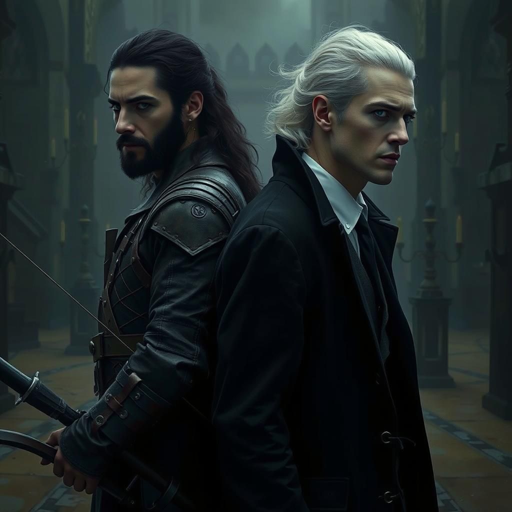 Vampire Doctor and Hunter in Dark Gothic Style