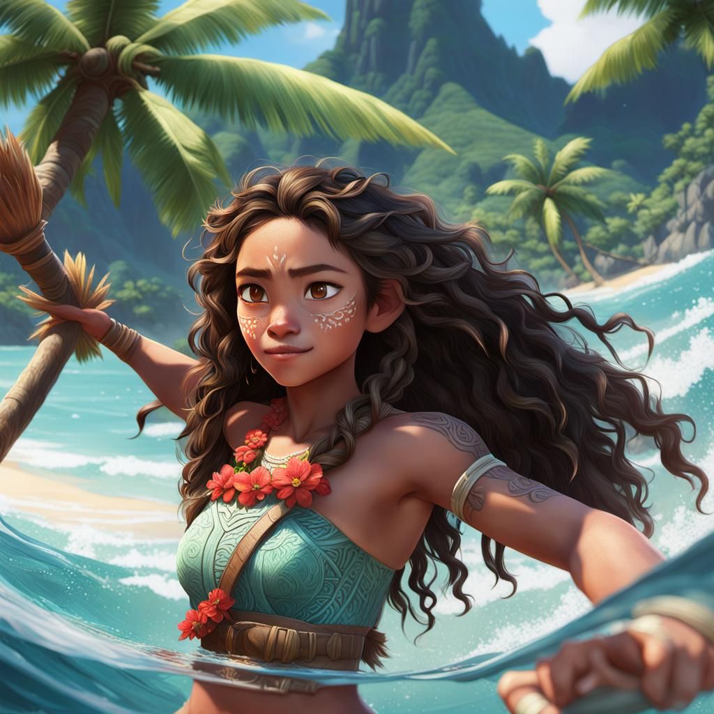 Moana in Detailed 3D Anime Art