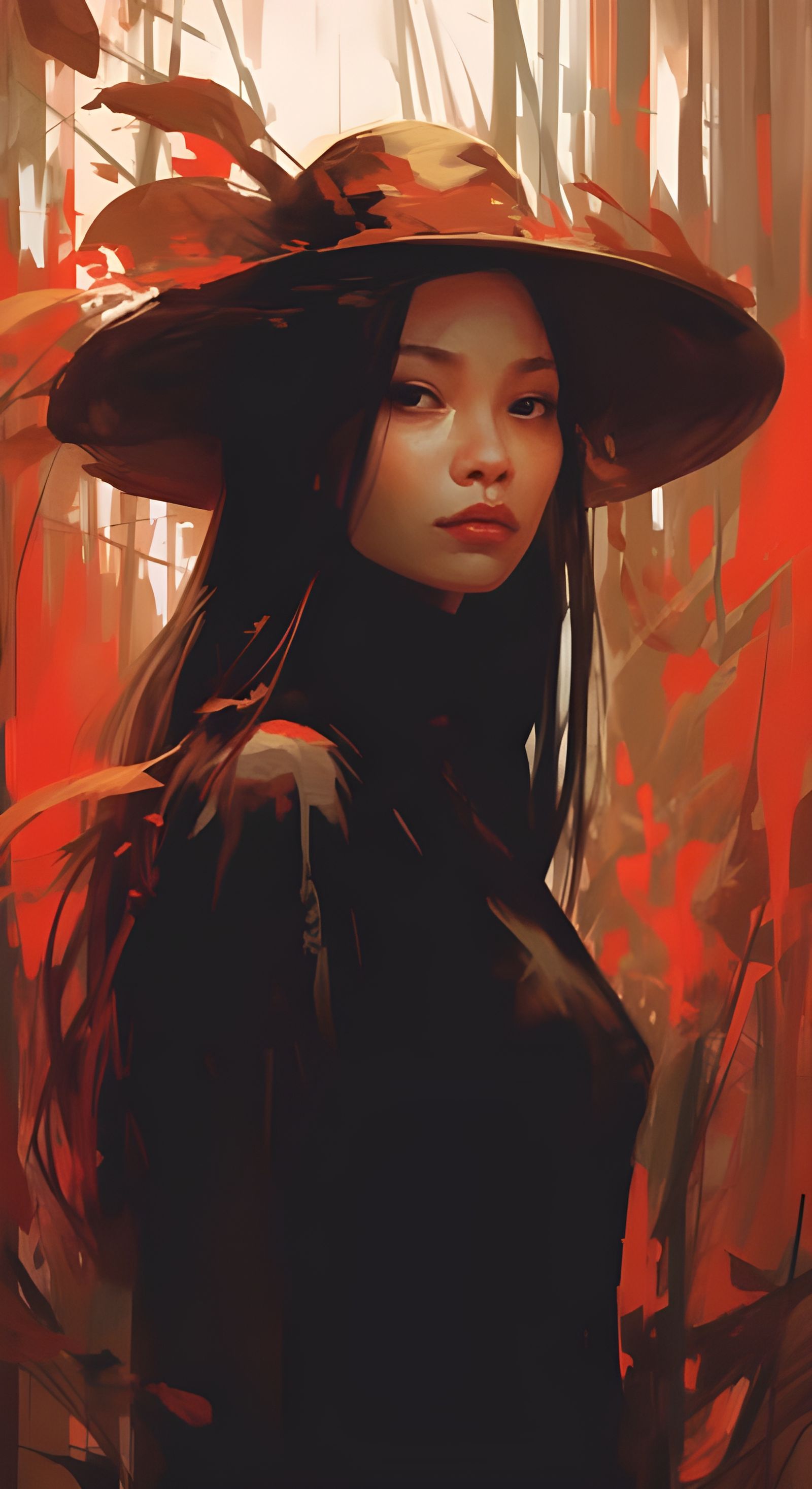 Earthy Witchcore Portrait in Anime Style