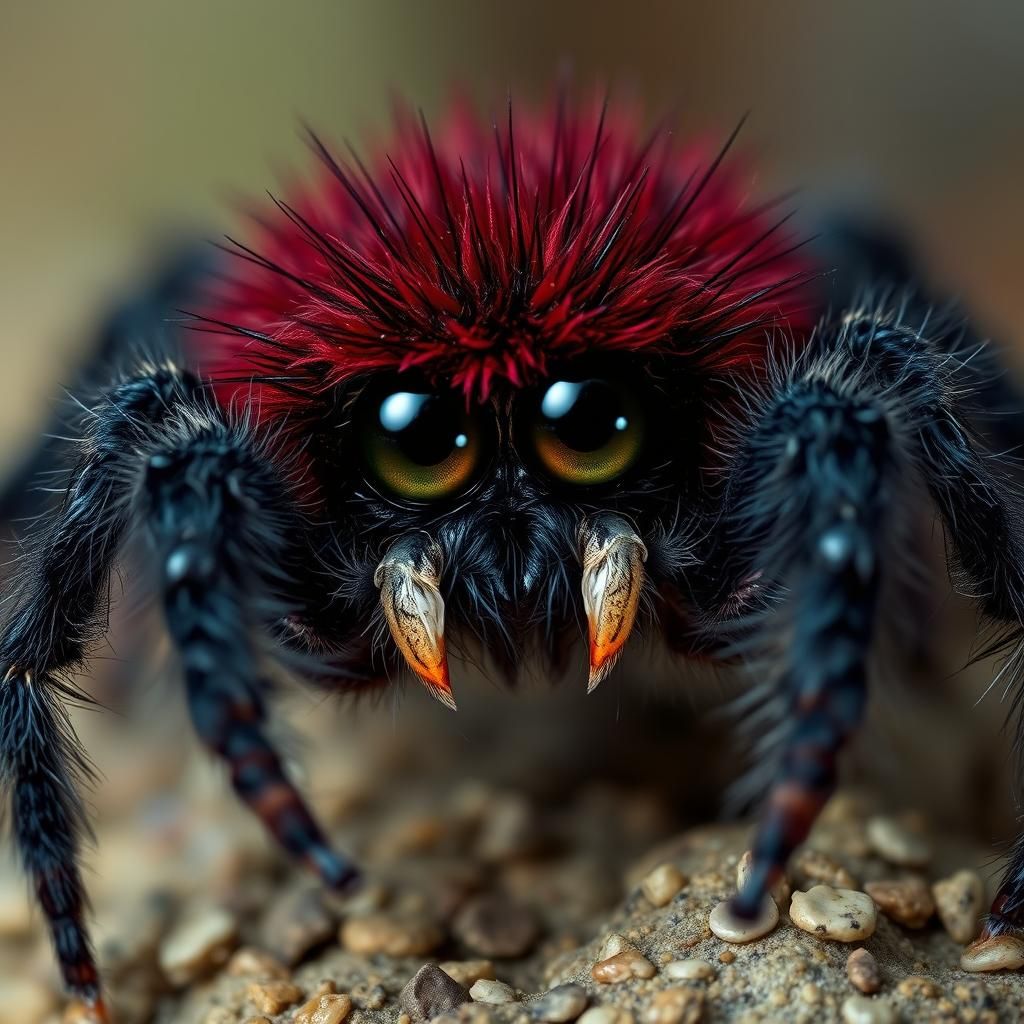 Adorable Fuzzy Spider with Big Eyes