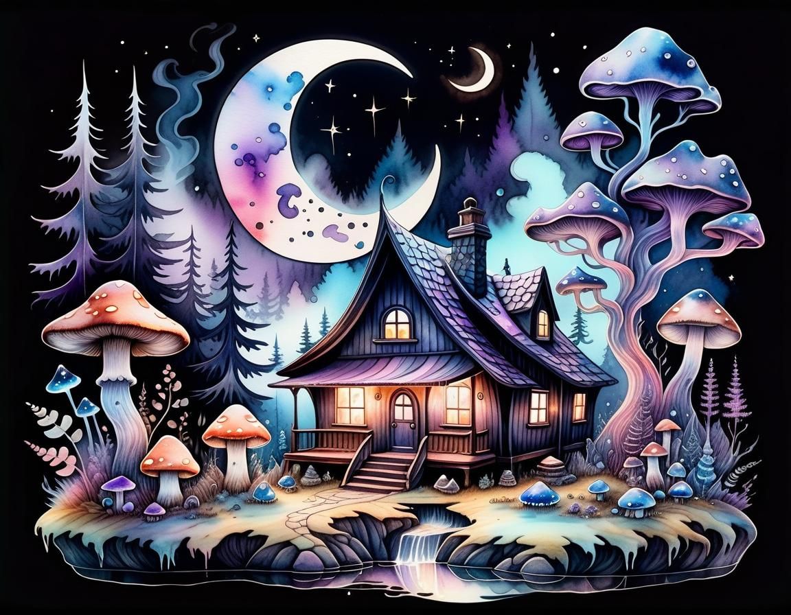 Dreamlike Pagan Home Made of Smoke