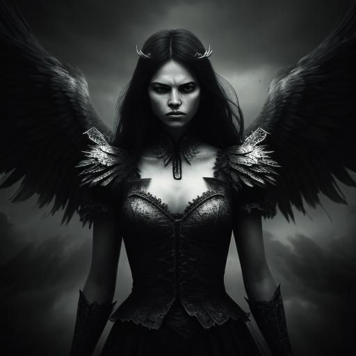 Hyperrealistic Evil Angel in Sharp Focus