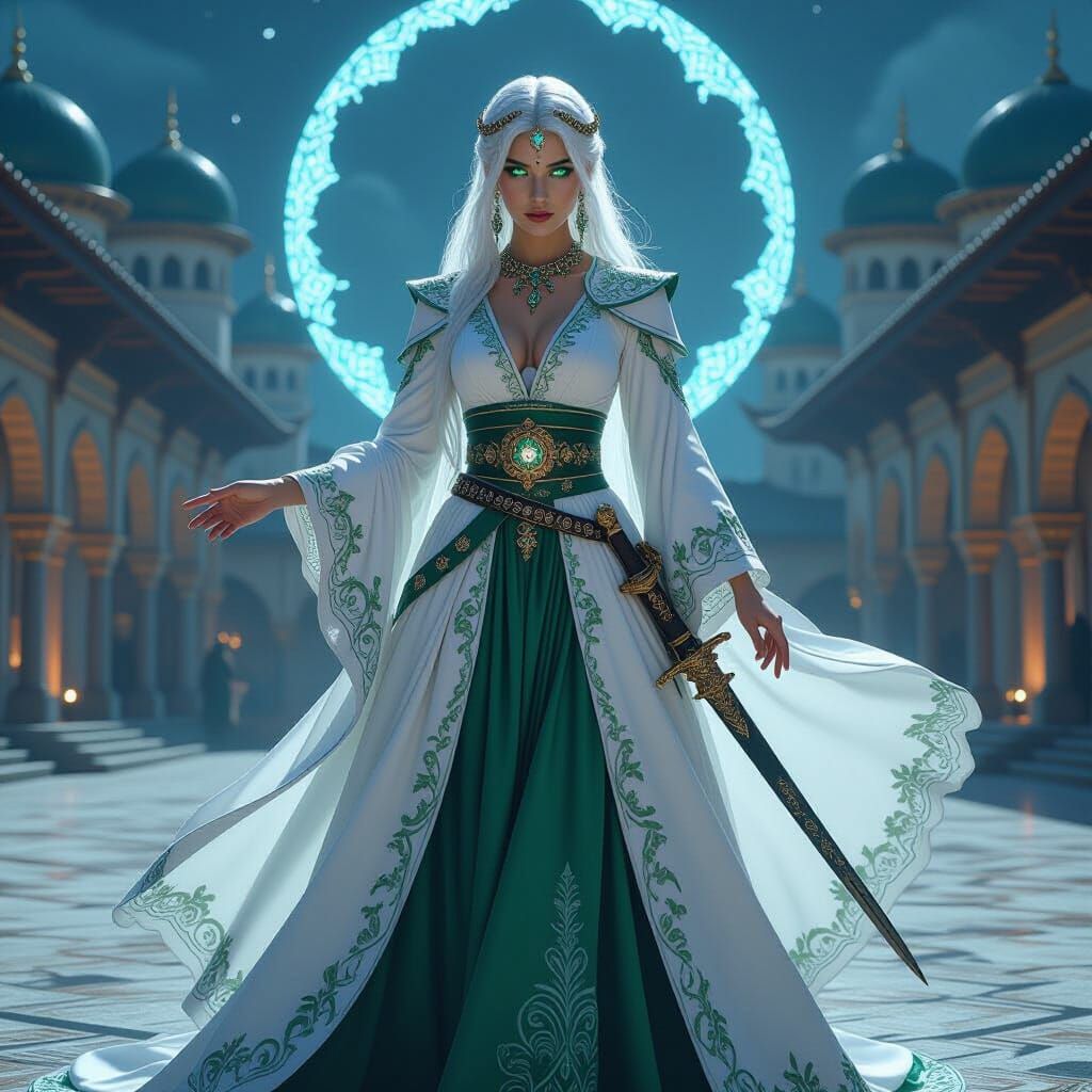 Ottoman Princess Ciri in Emerald Green Gown