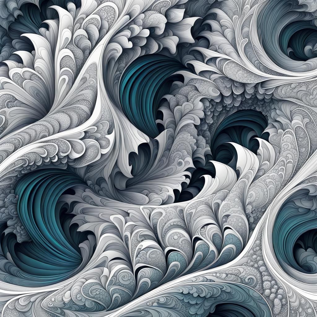 Abstract Vector Fractal with 3D Shading