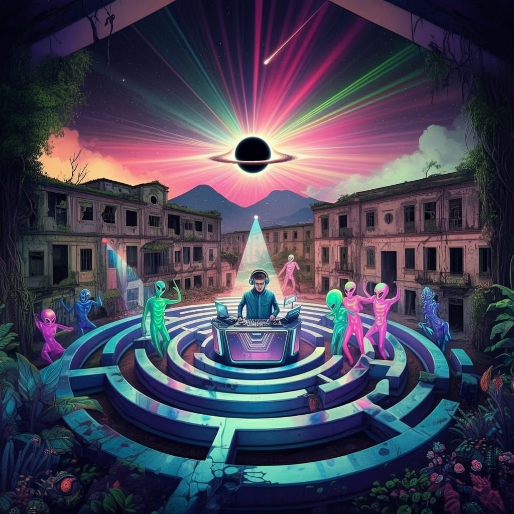 Cosmic Dance Party in Mirrored Maze, Abandoned Hospital, Nap...