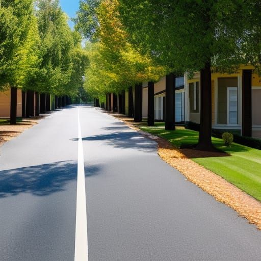 Autumnal Suburban Street in Hyperrealistic Digital Art