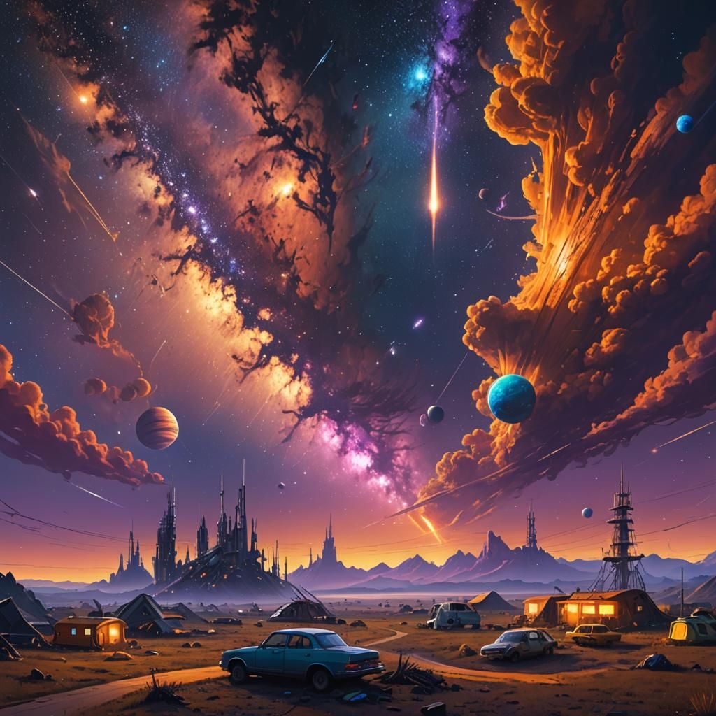 Vibrant Milky Way Concept Art in Fantasy Style