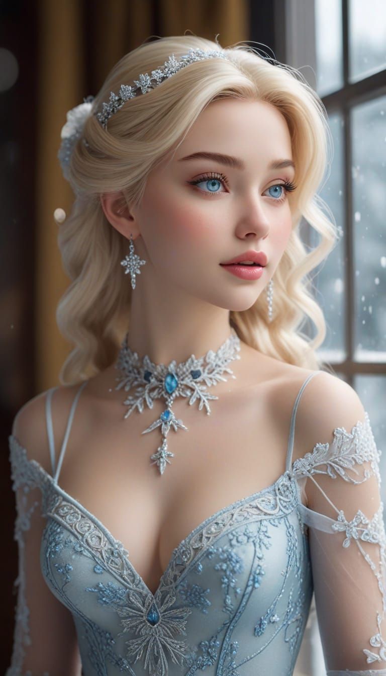 Semi-Realistic Anime-Inspired Winter Goddess Poses by Sunlit...