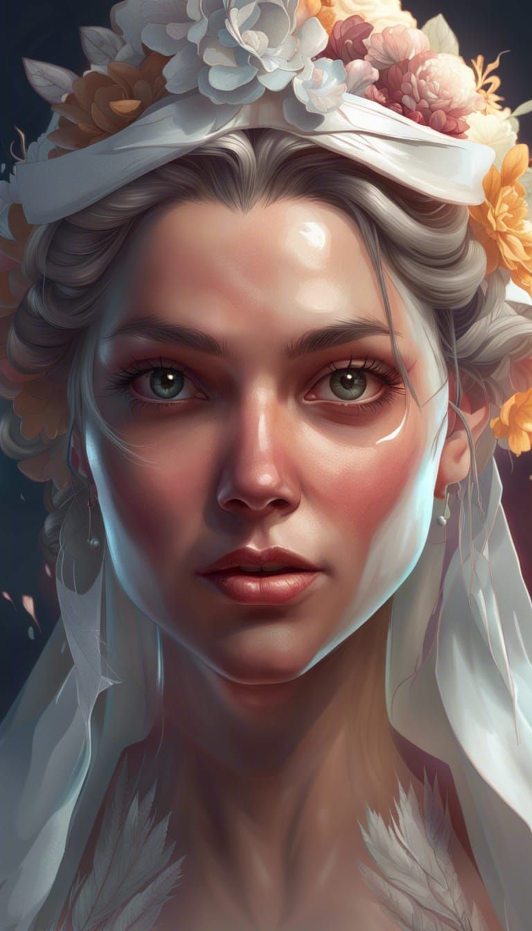 Hyperdetailed Portrait of a Sinister Bride