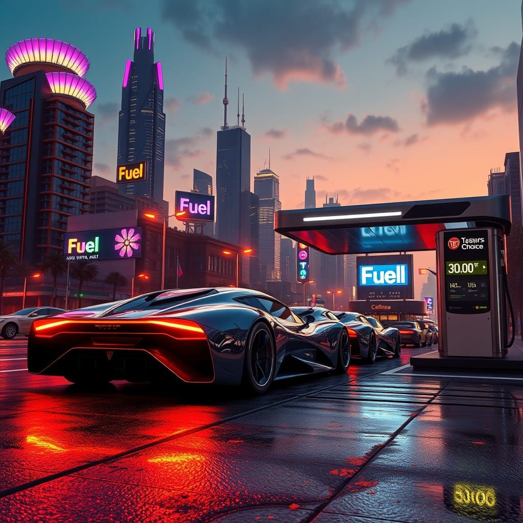 Neon Dreams in a Futuristic Metropolis