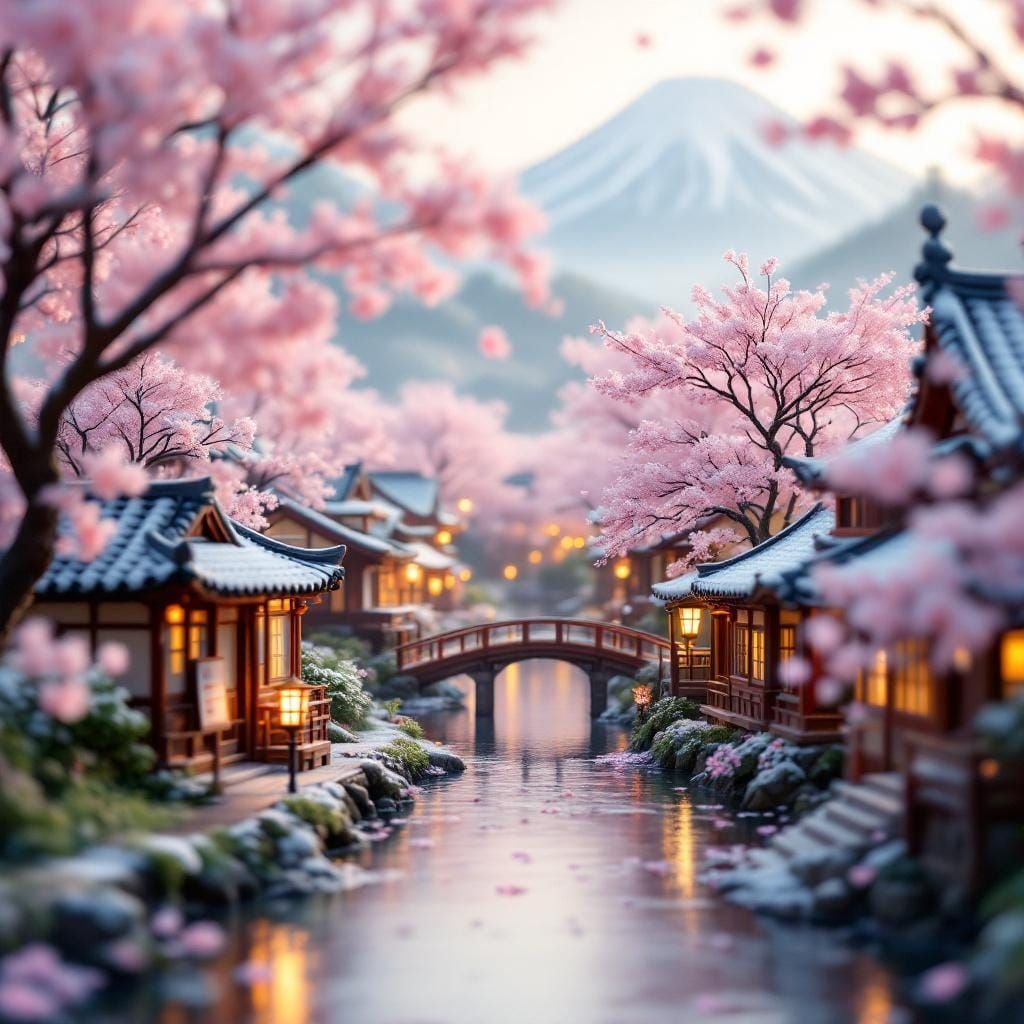 Miniature Japanese Village in Snowy Gubei Water Town