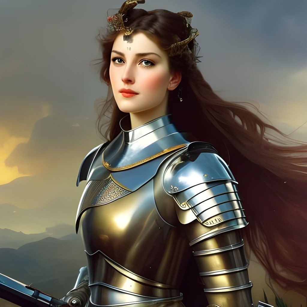Gorgeous Female Knight Portrait in Fantasycore Style
