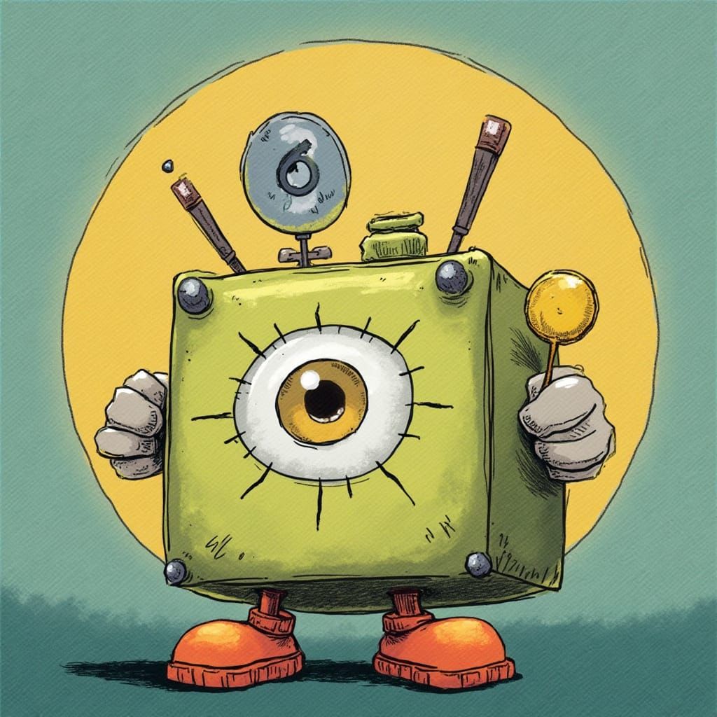 Green Cube Before Yellow Circle: Geometric Composition