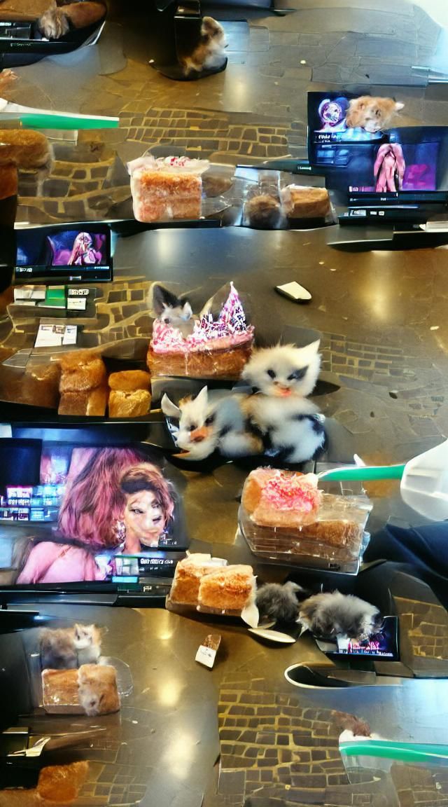 Kittens Watch Drag Race at Starbucks