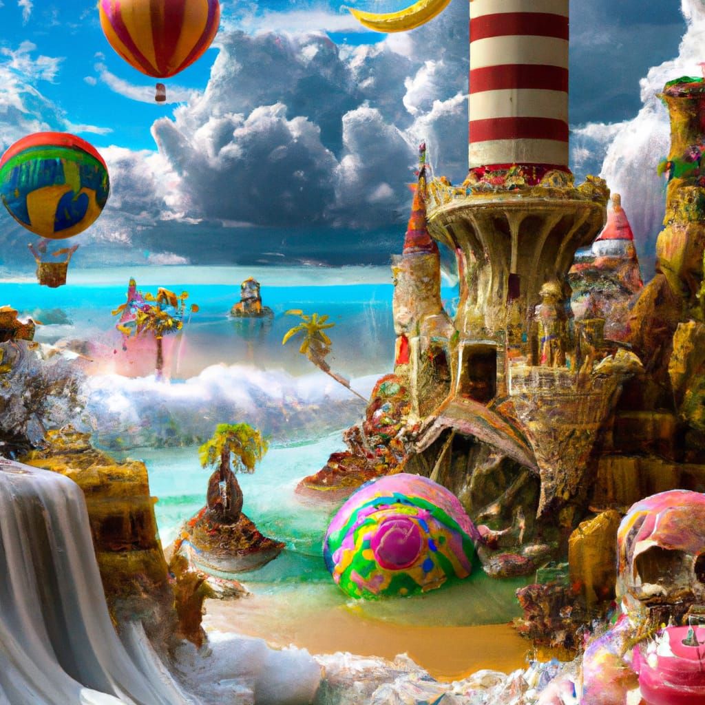 Paradise Tropical Beach as Digital Illustration