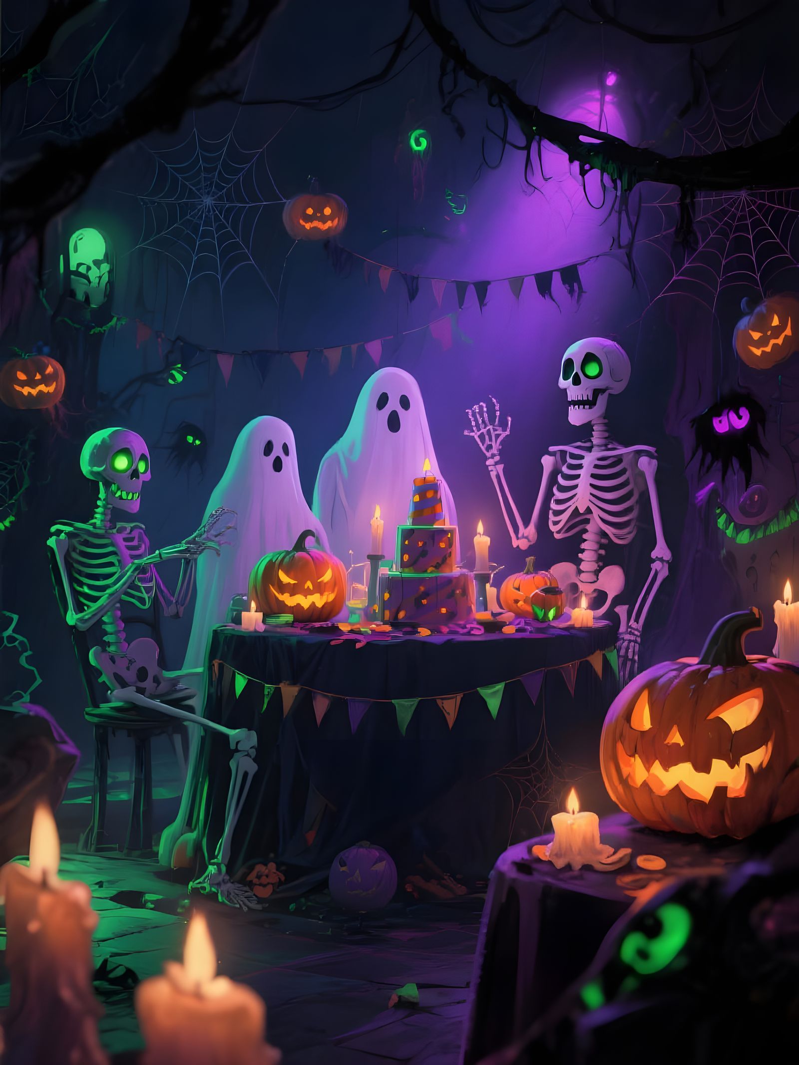 Haunting Birthday Bash with Eerie Glow