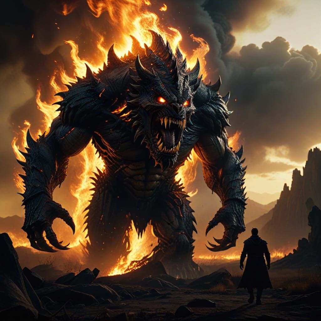 Epic Monster in Ominous Dark Fantasy Art