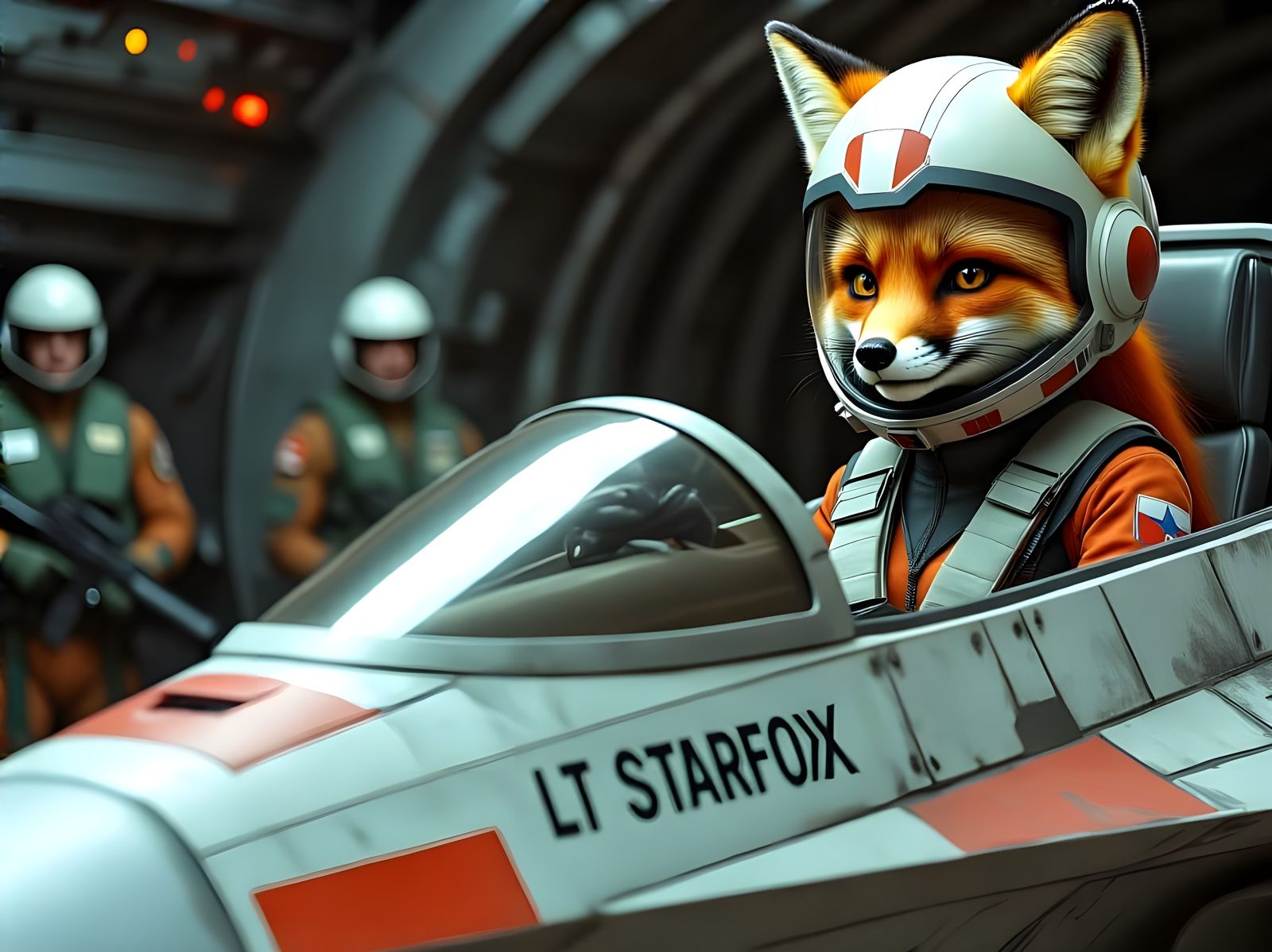 Lt Starfox in Colonial Viper Starfighter, Inspired by Syd Me...
