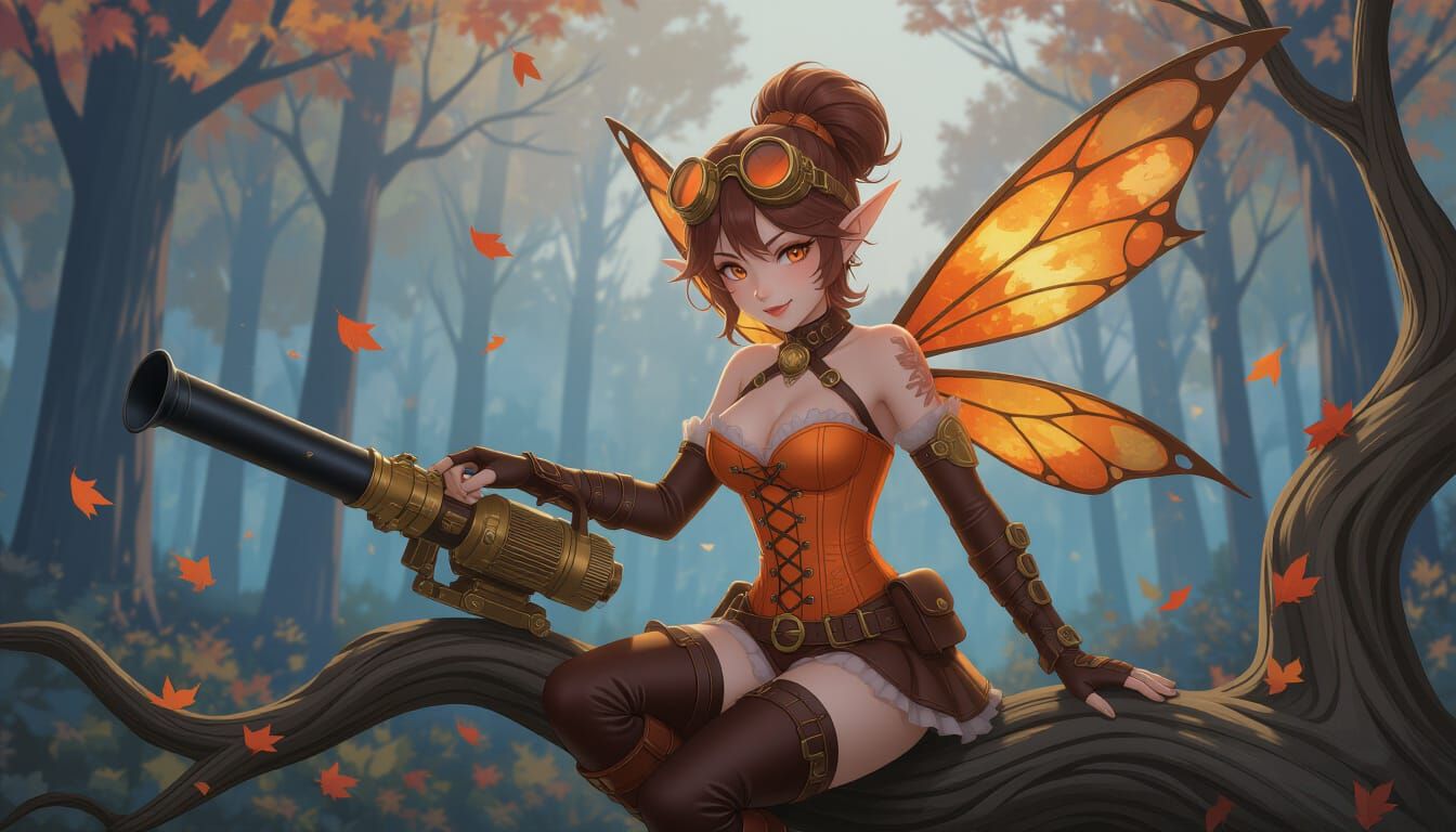 Steampunk Faerie in Twilight Forest