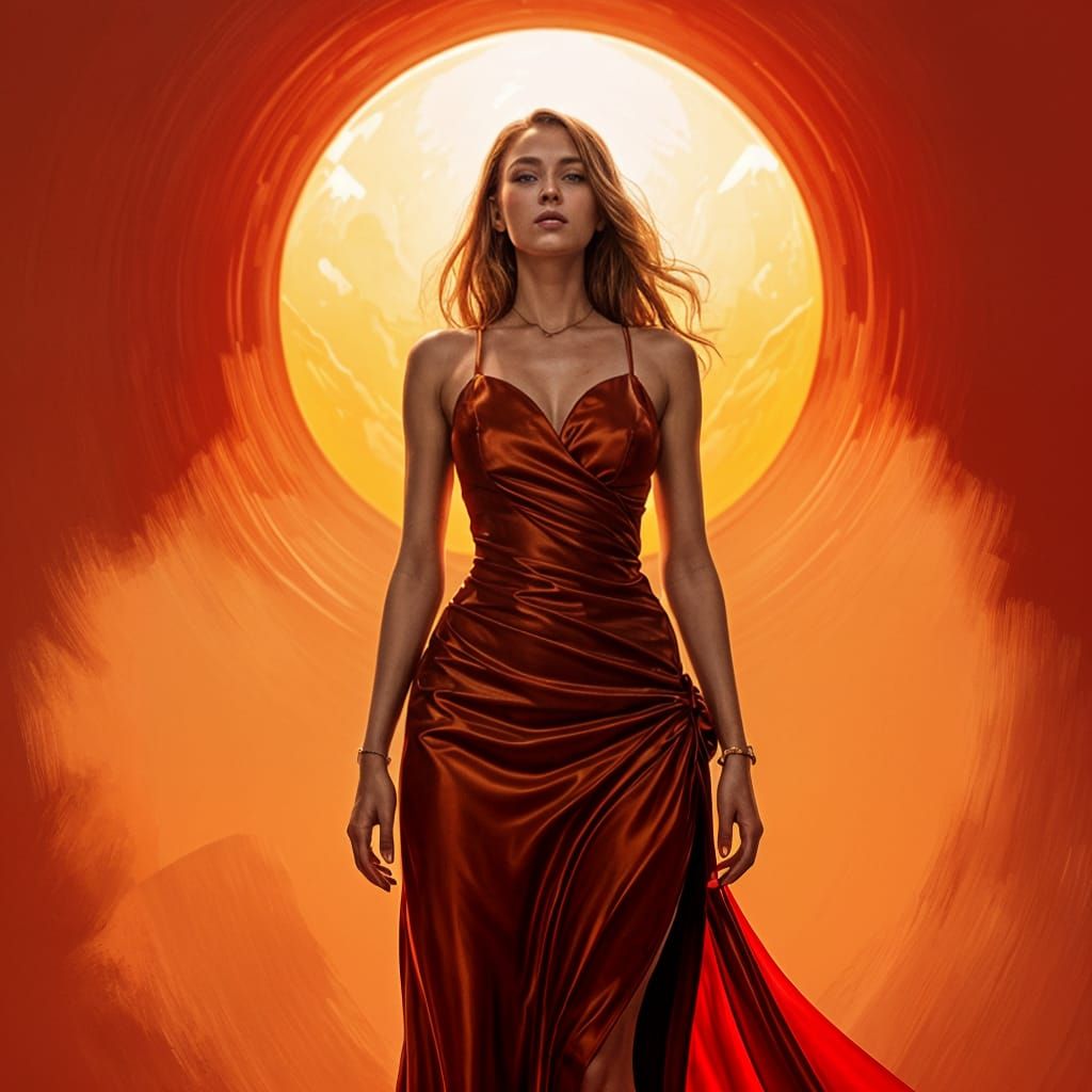 Intense Fire Red Color Palette in Abstract Composition