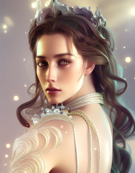 Dreaming Princess Portrait in Art Nouveau Style