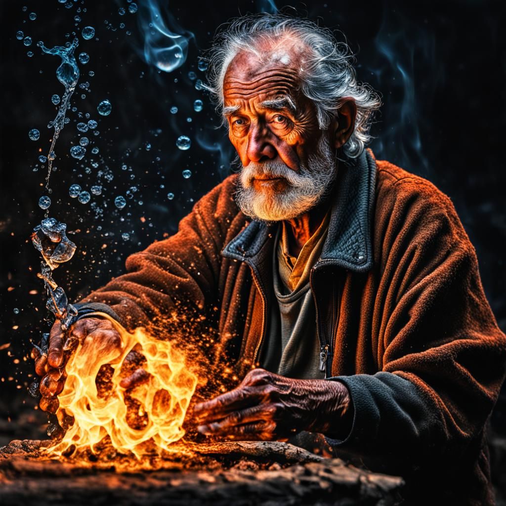 Elemental Old Man: Fire and Water in Harmony