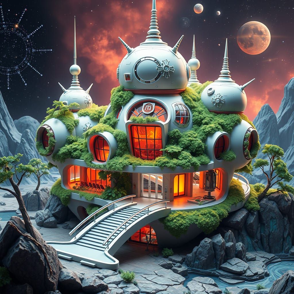 Cyberpunk Miniature Metropolis in a Dreamlike Environment