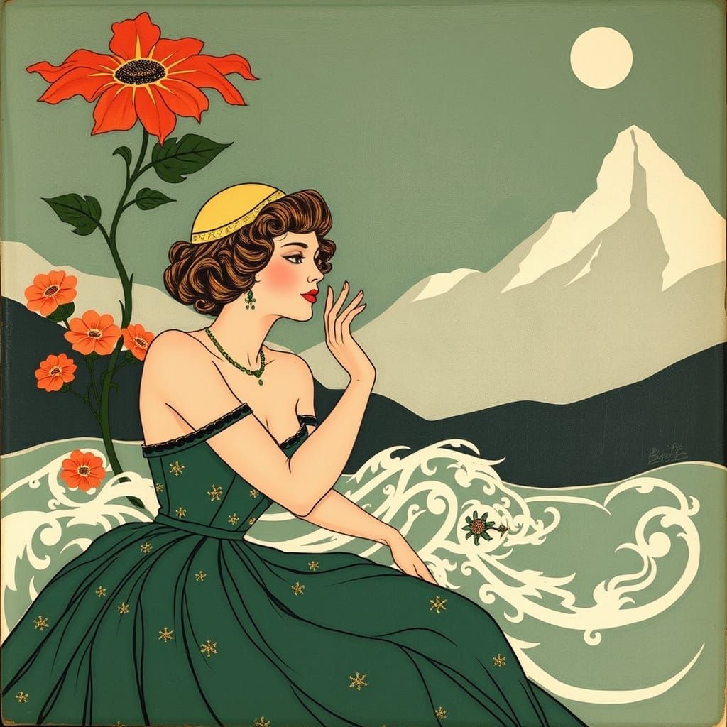 Art Deco Portrait Inspired by Wegener and Erté