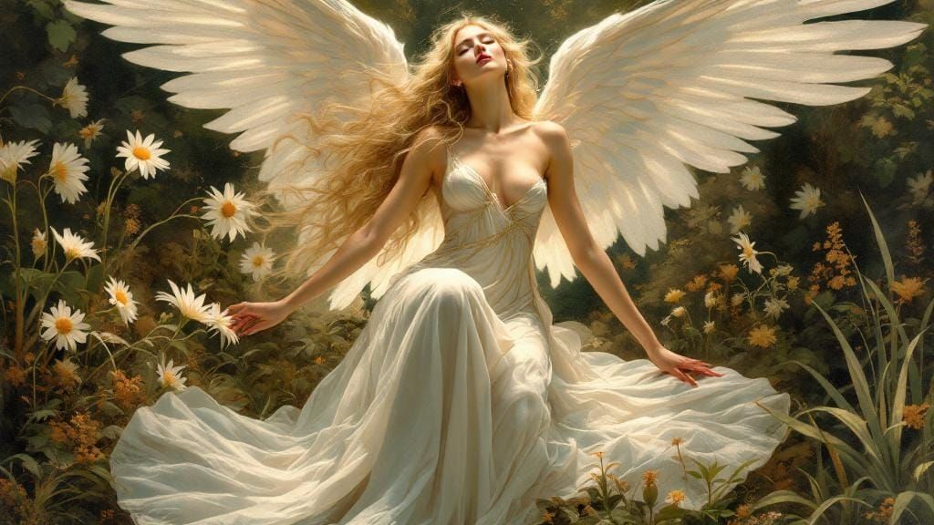 Goddess of Beauty in Eden: Art Nouveau Style