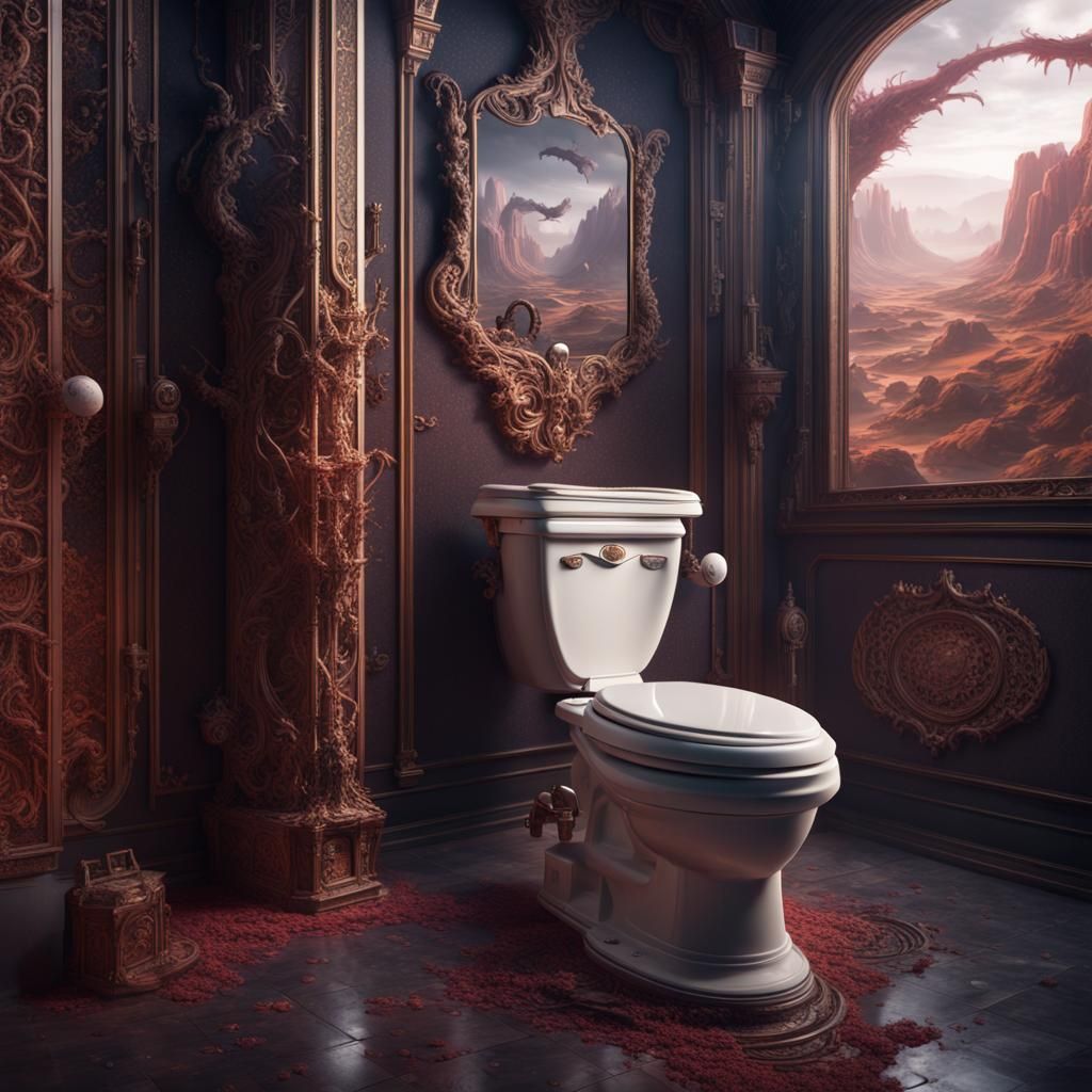 Fantastical 100 Billion Dollar Toilet Concept Art