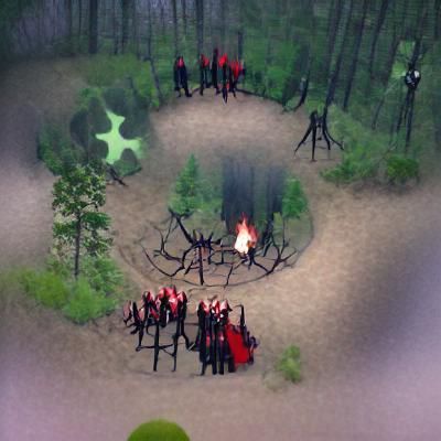 Eerie Forest Ritual Scene