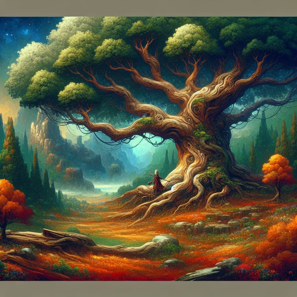 Mechanical Oak: Fantastical Detailed Matte Painting