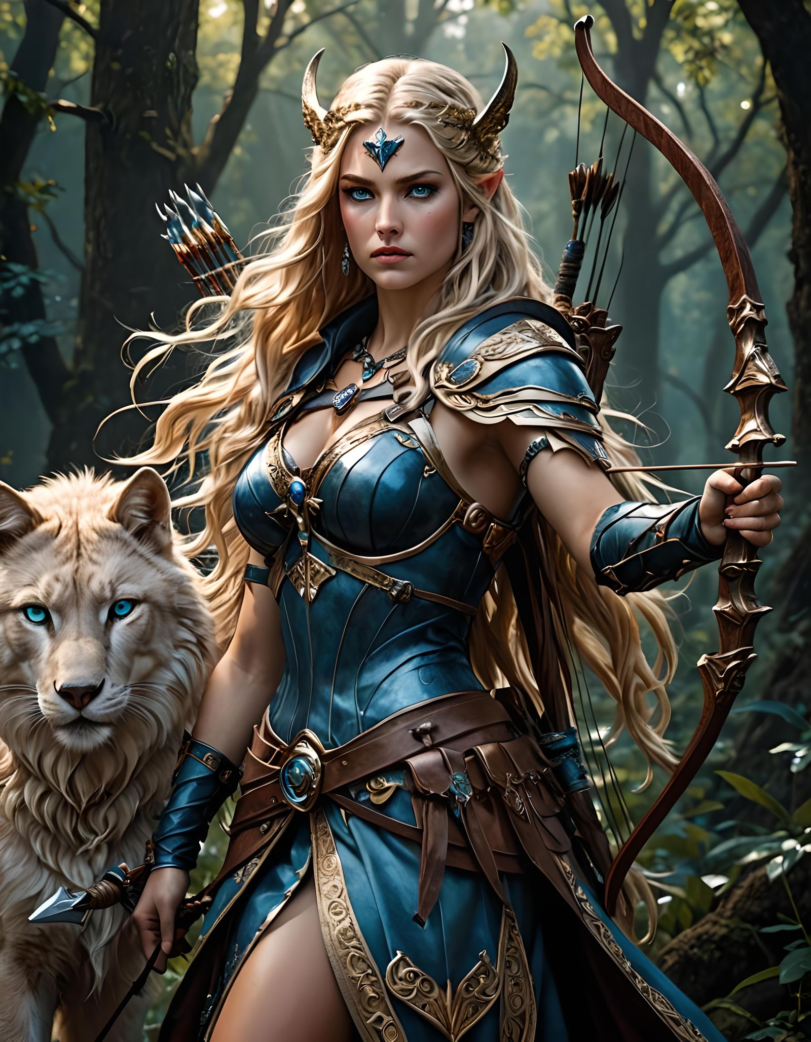 Artemis the Huntress: Detailed Goddess with Bow