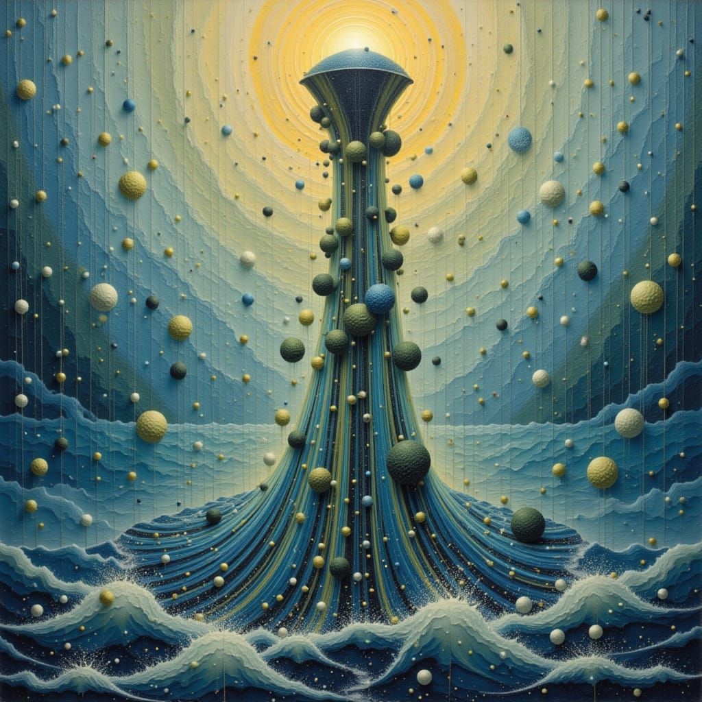 Ethereal Youthful Waterfall in Vibrant Colors