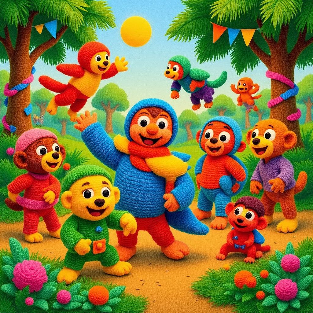 Pom Pom Jungle Festival with Yarn Creatures