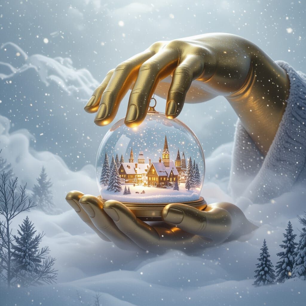 Golden Hand Guardian of Winter Village