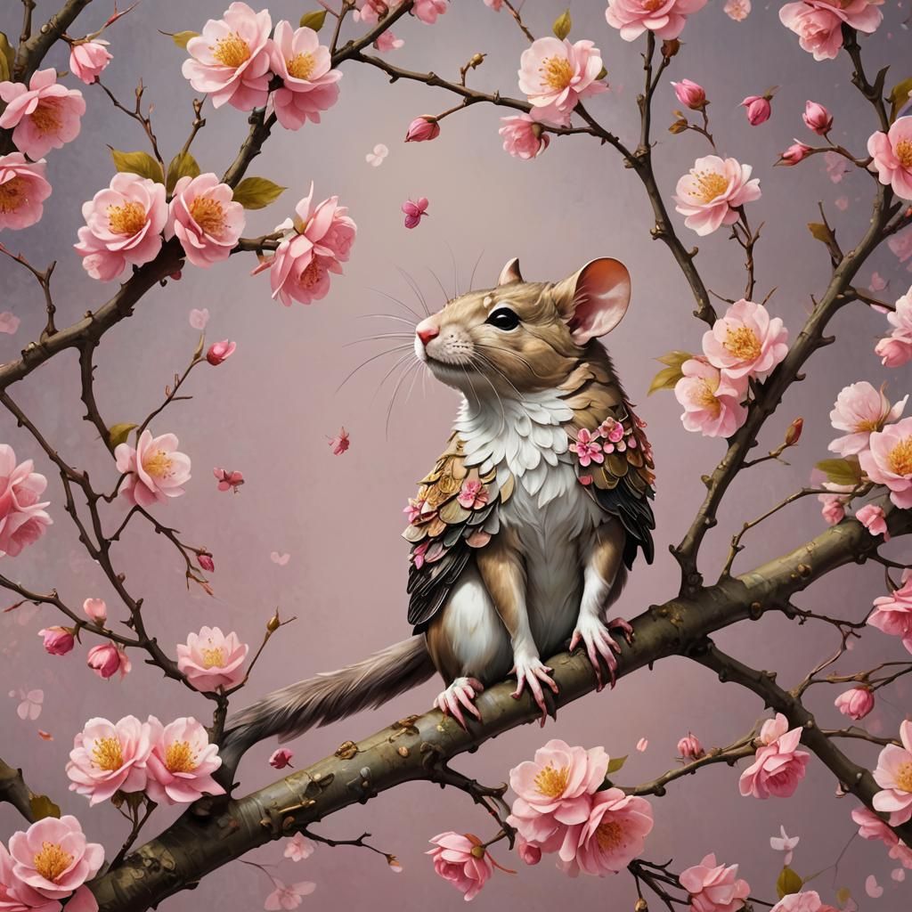 Enchanted Fairy Tale Mouse with Golden Key