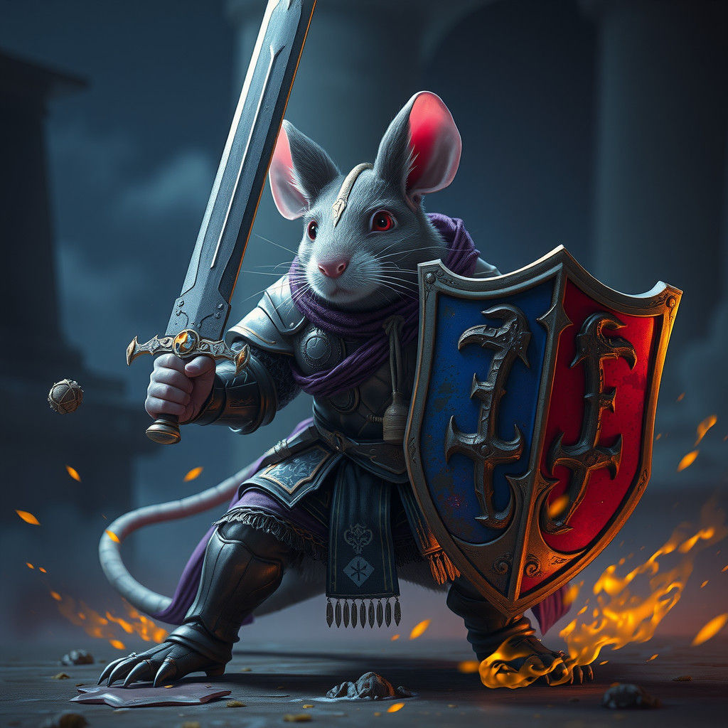Mouse Knight in Shining Armor, Digital Art