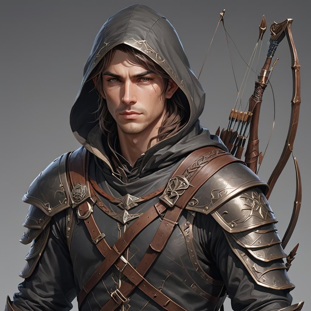 Half-Elven Archer in 3D Anime Style